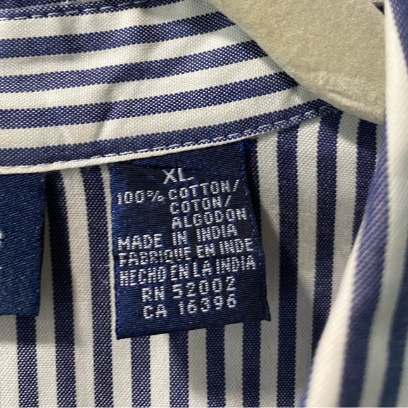 Liz, Claiborne, 100% cotton 3/4 sleeve striped blouse Size XL - Picture 3 of 9